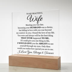 To My Beautiful Wife (Printed) – Acrylic Square
